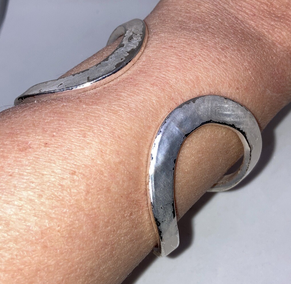 Karine Sultan Minimalist split cuff silver plated wrap bracelet