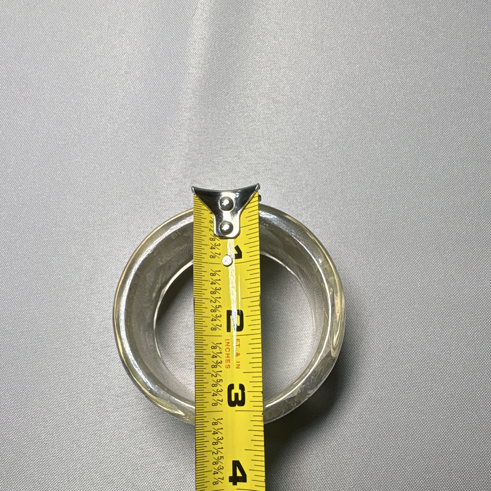 Vintage 70’s Disco Style Wide Silver Foil Resin Bangle Bracelet