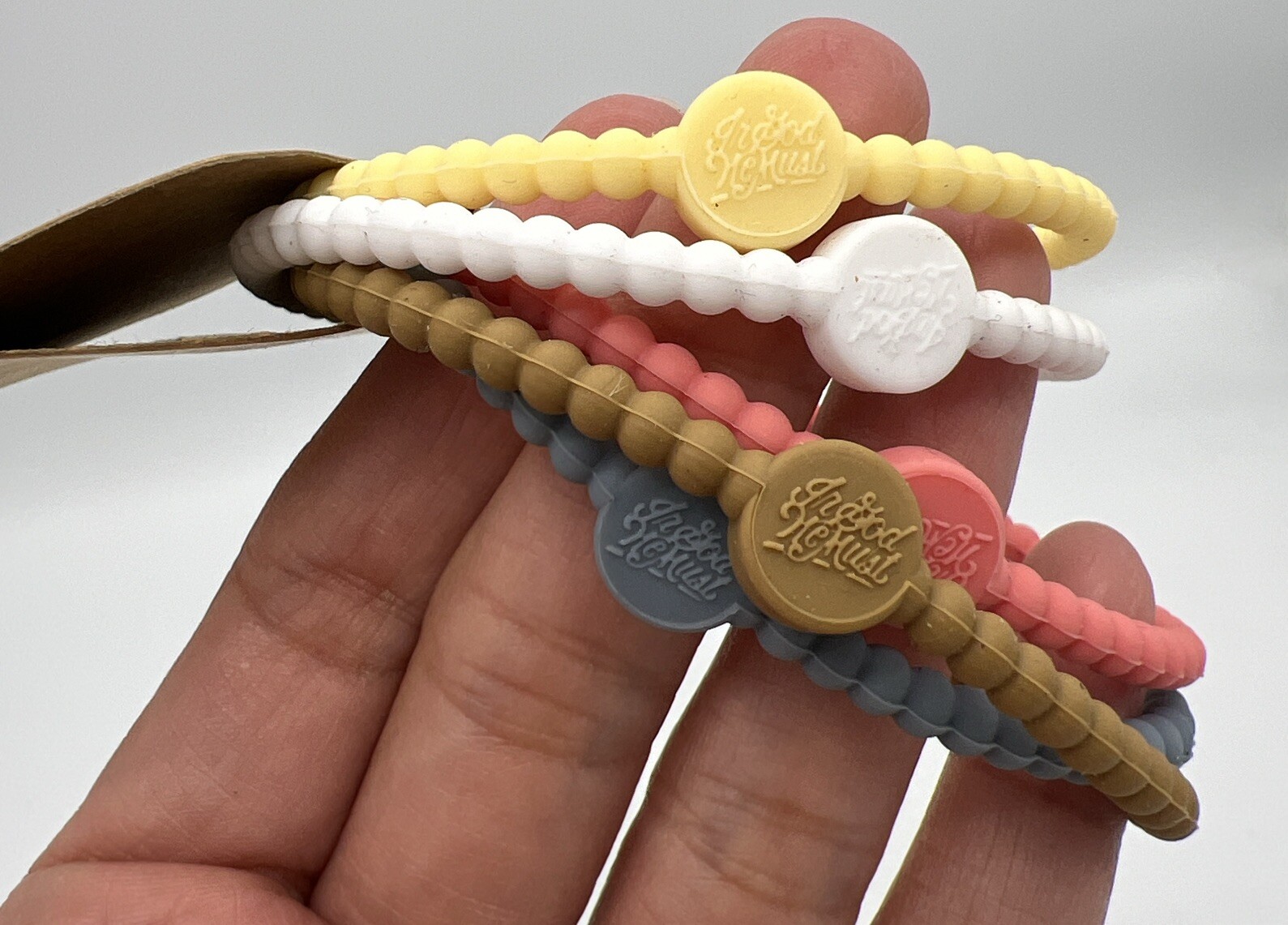 In God We Must Cross Bracelet Religious Silicone 5 Pack Stretchy Small Bracelet