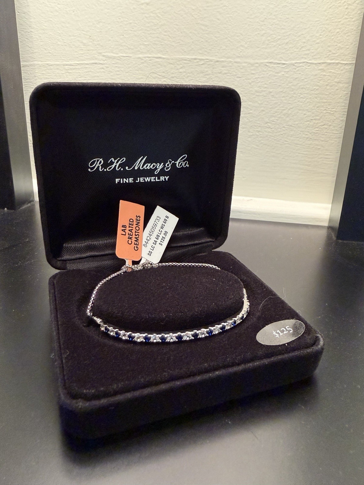 R.H. Macy & Co. Sterling Silver Lab-Created Sapphire Tennis Bracelet