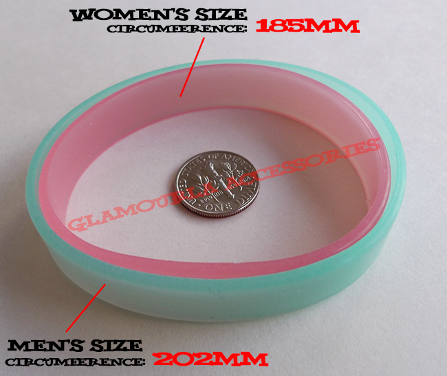 Silicone Rubber Sport Wristband Cuff Bracelet Band Sz MEN WOMEN KID GLOW IN DARK