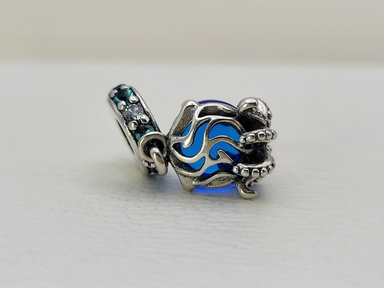 Authentic Pandora Charm Blue Dangle Cute Octopus Murano Glass S925 791694C01