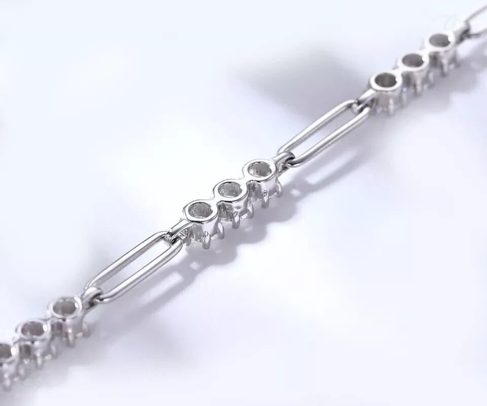 5.50 Ct Round Simulated Diamond 14K White Gold Plated Stylish Tennis Bracelet