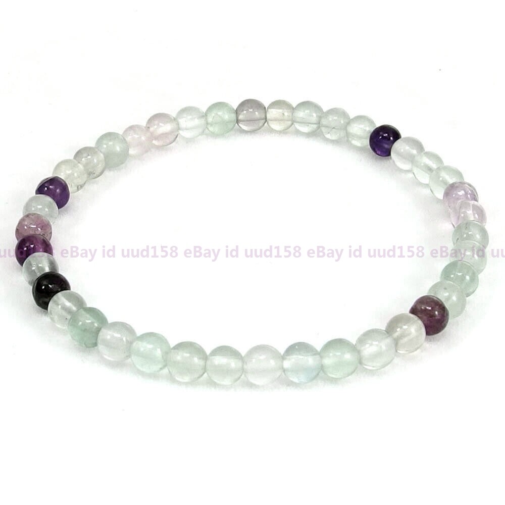 Stretchy 4mm Beads Bracelets Natural Gemstone Crystal Healing Reiki Amulet
