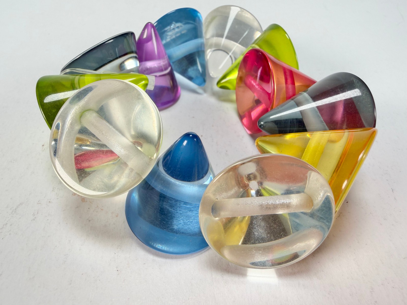 Jackie Brazil “KL” Multi Colour Transparent Large Cones Bracelet ( B2902 )