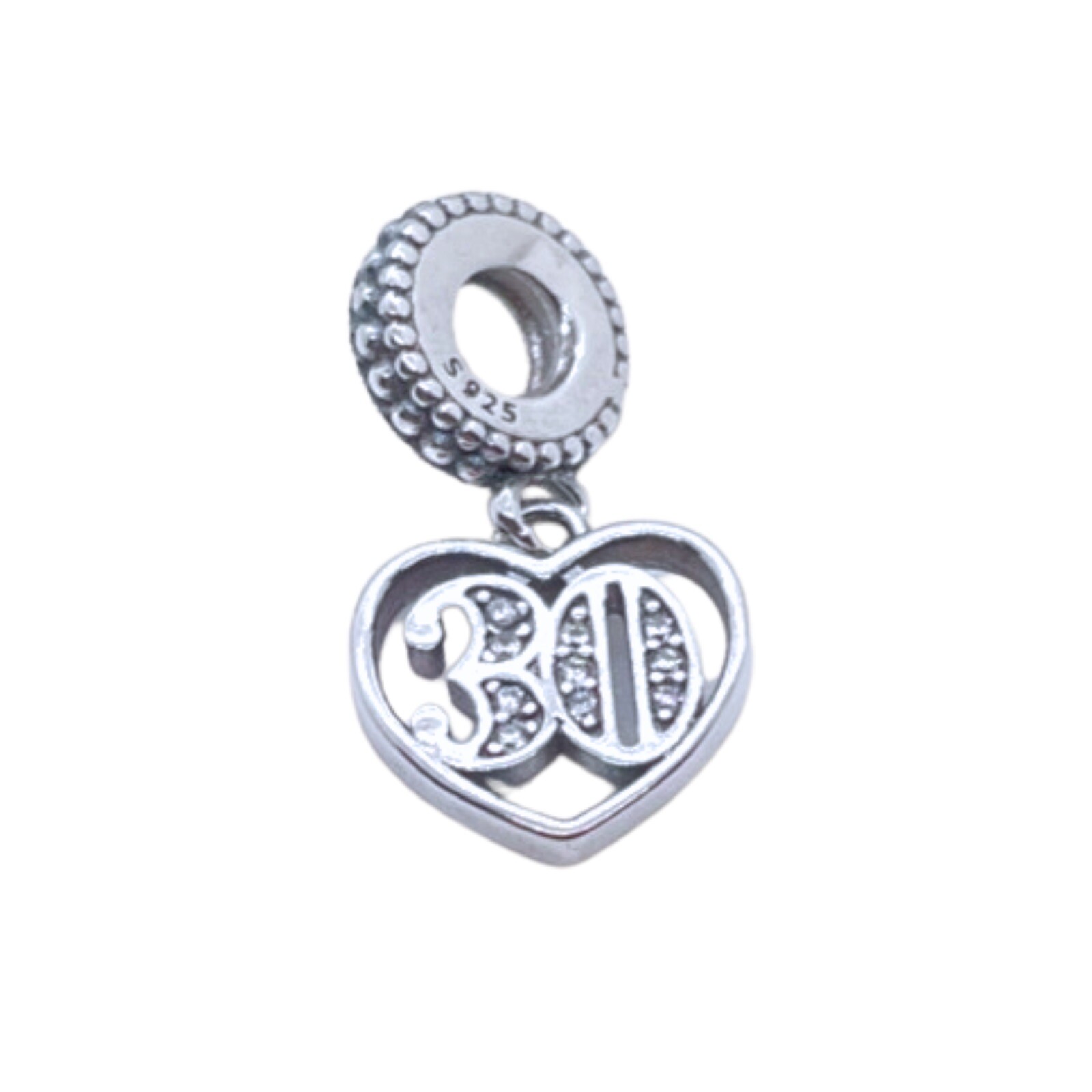 Celebration Dangle Charm Anniversary Birthday Sterling Silver 925Authentic