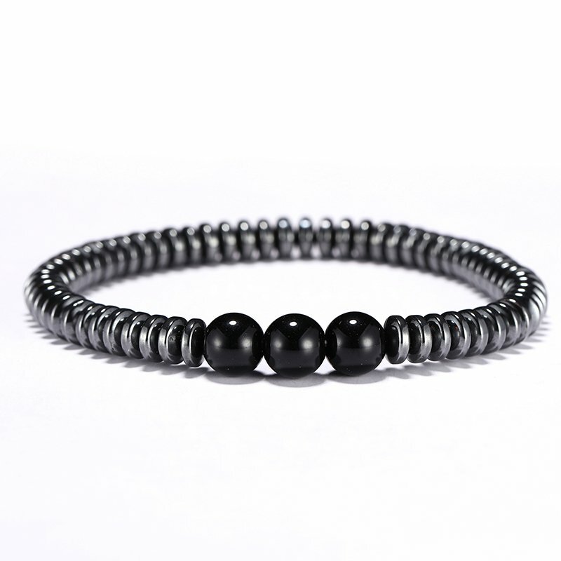 Natural Stone Bracelets Minimalist Men Charm Hematite Beads Braslet Yoga Jewelry