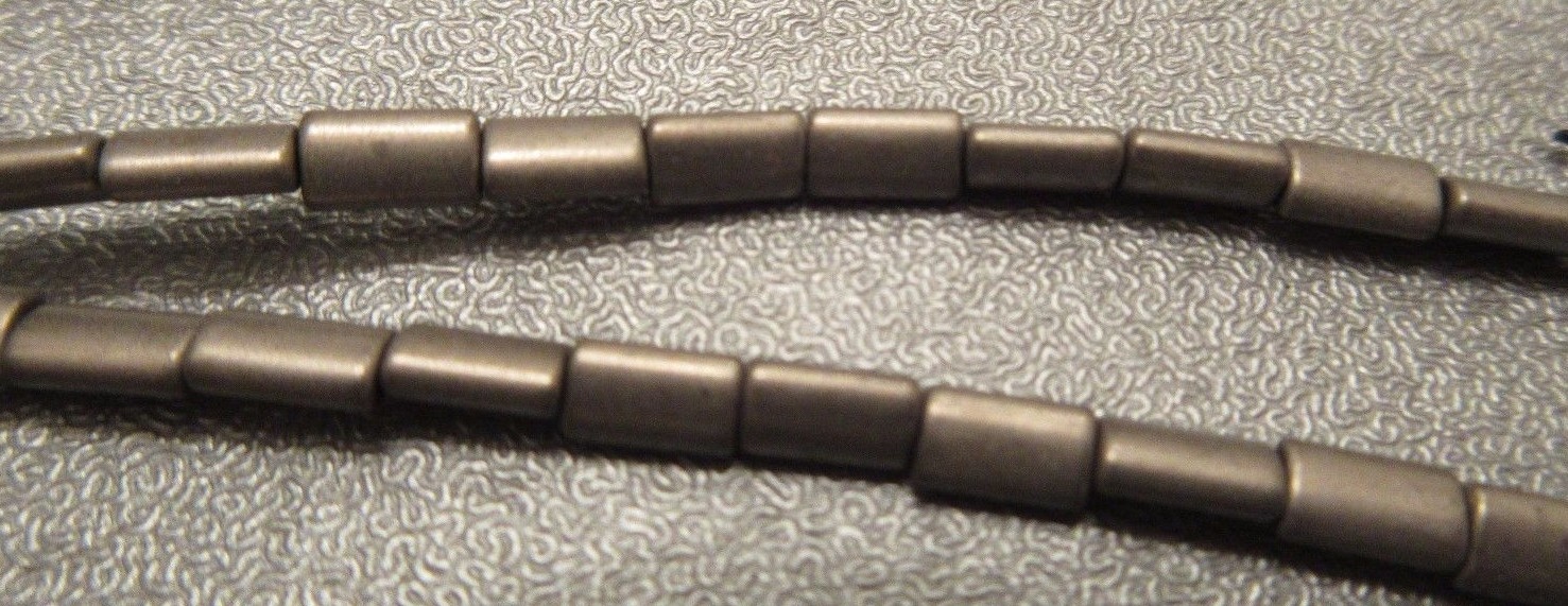 Hematite Matte Silver Electroplated Rectangle Beads 16 Inches Long