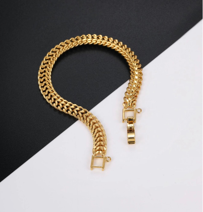 18K Gold Plated Wheat Design Chain Bracelet, 100% Pure Copper, Jewelry Gift