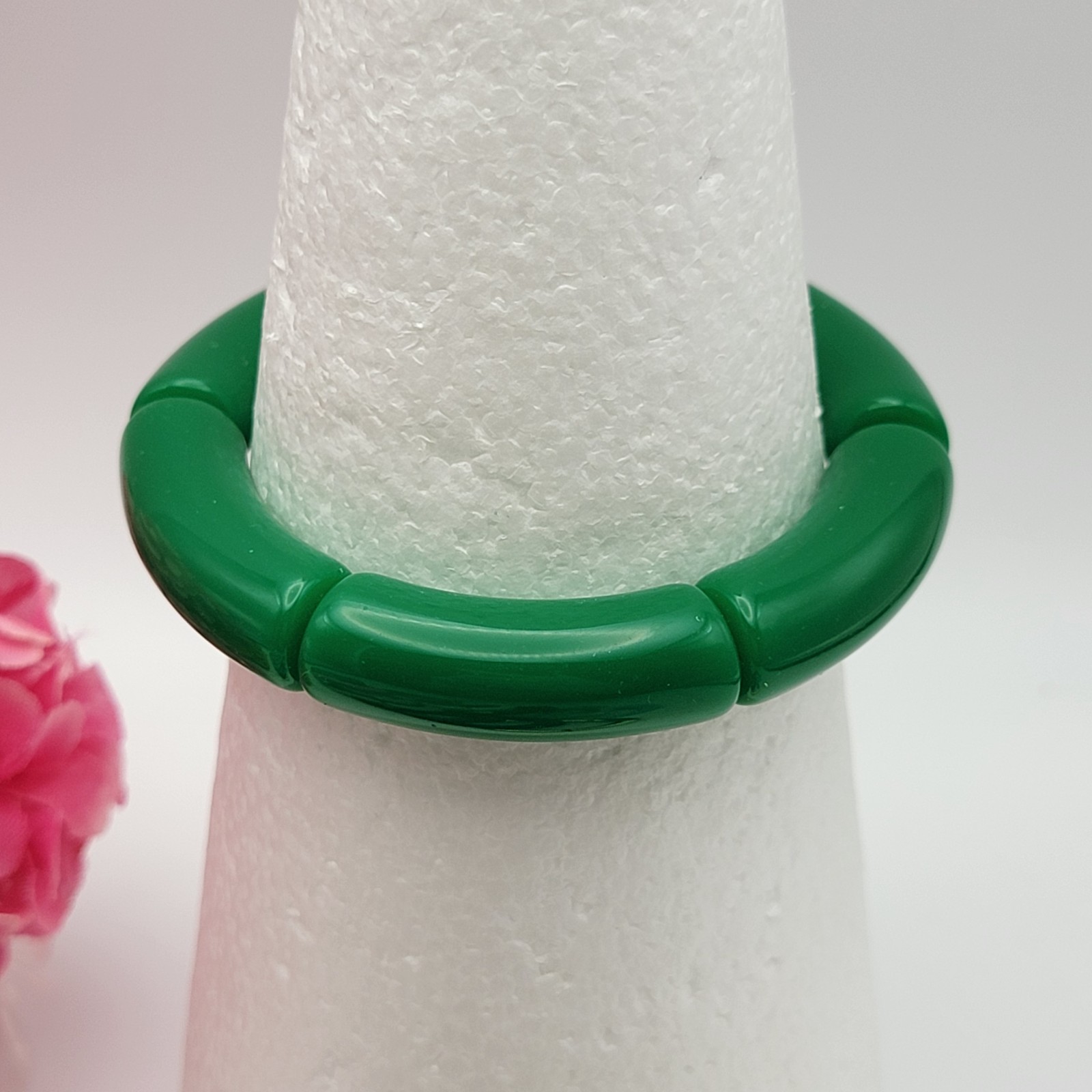 Lot Of 13 Acrylic Tube Bead Stretch Bracelet 6.5″ Sizable