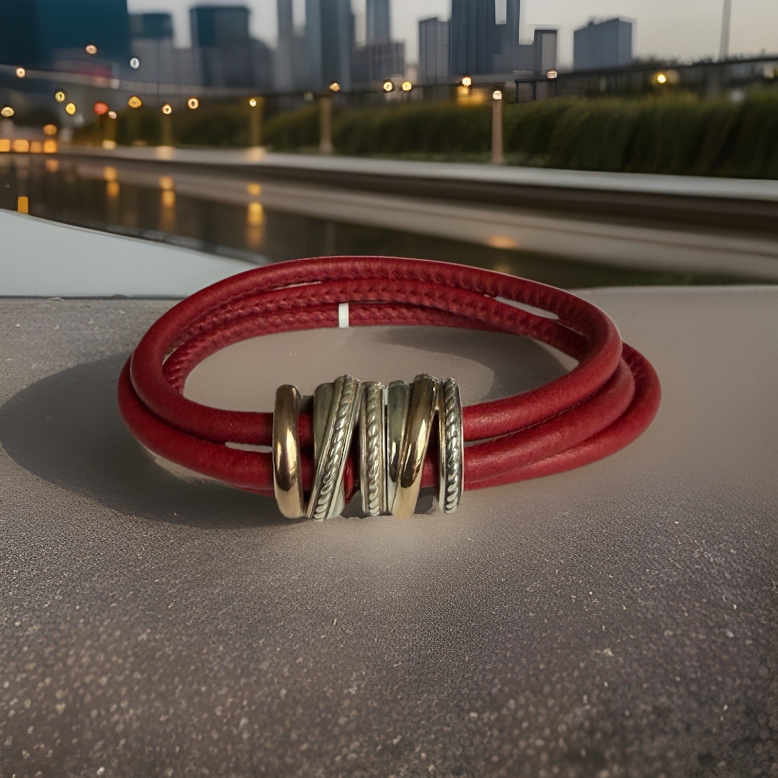 Brighton Bracelet Neptune’s Rings Red Silver/Gold NWT