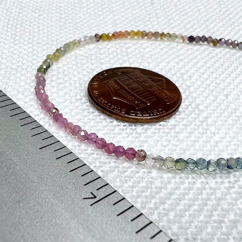 Multi Tourmaline Faceted Round Gemstone Beads 7” Handmade Bracelets Women Gift