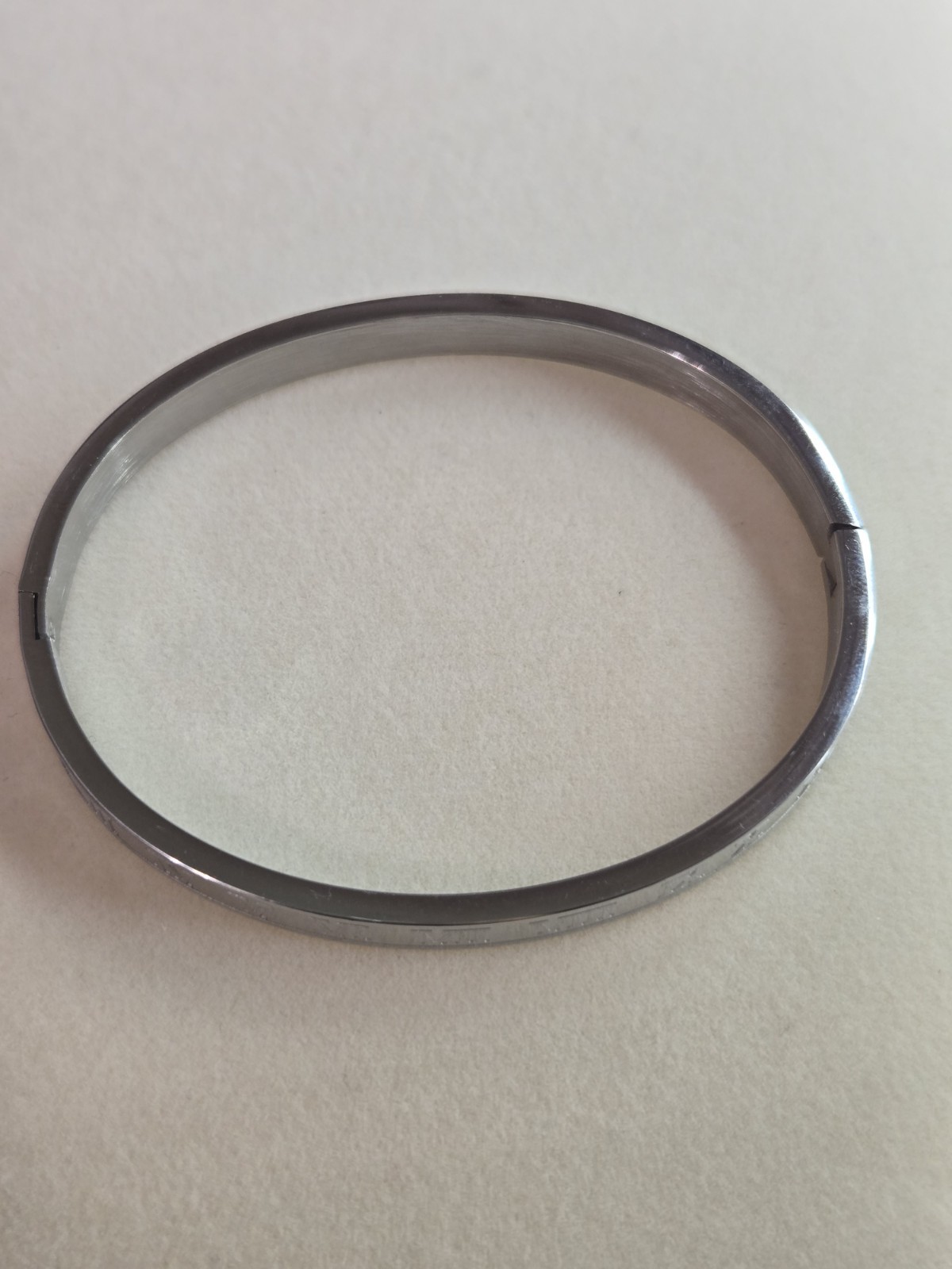 Stainless Steel Silver Tone Roman Numerals Bangle Bracelet