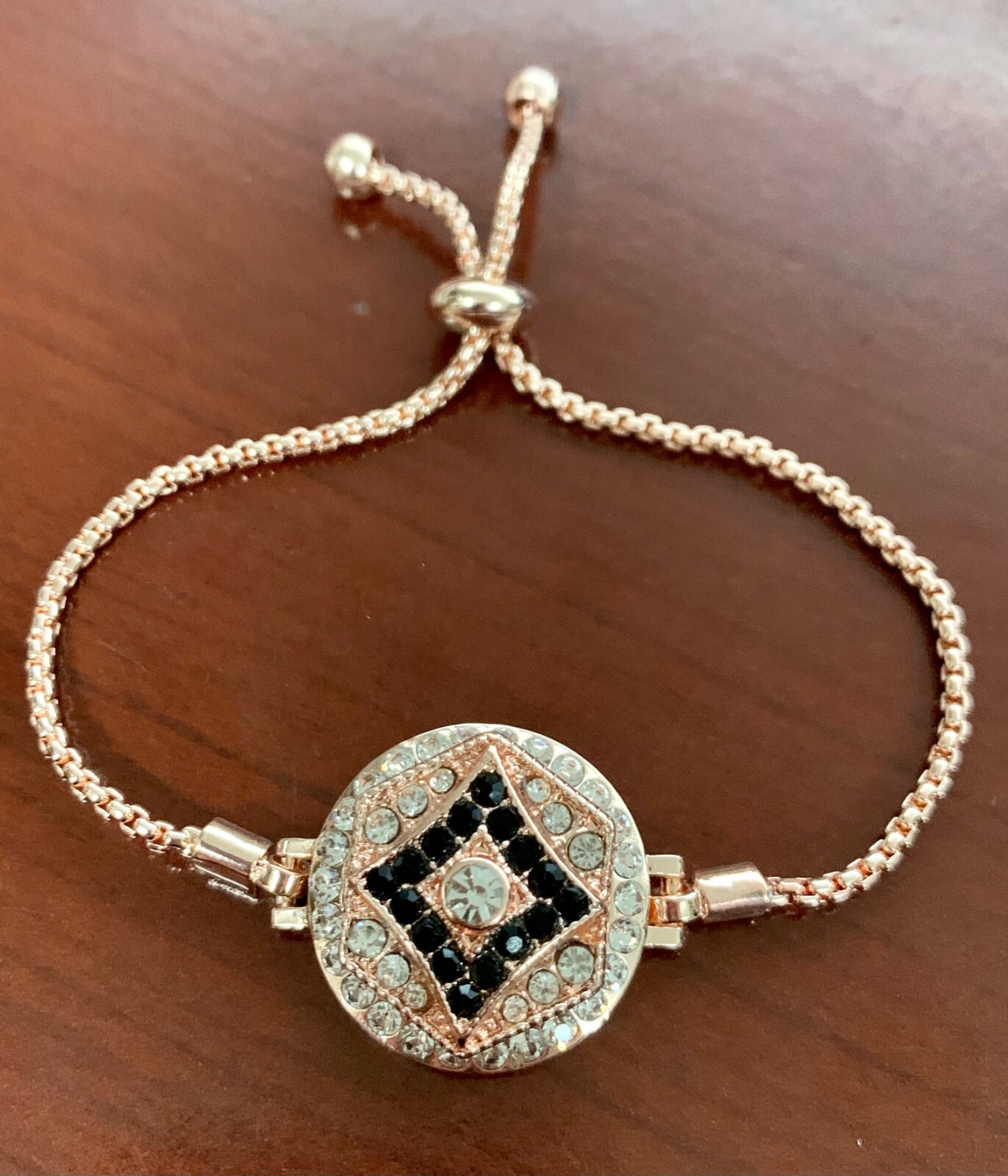 Snap Jewelry Rose Gold Rhinestone Halo Slider Bracelet fits 20mm Ginger Charms