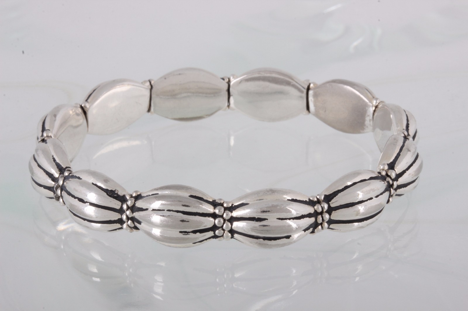 COSTUME STRETCHABLE SILVERTONE BRACELET FASHION 2018B