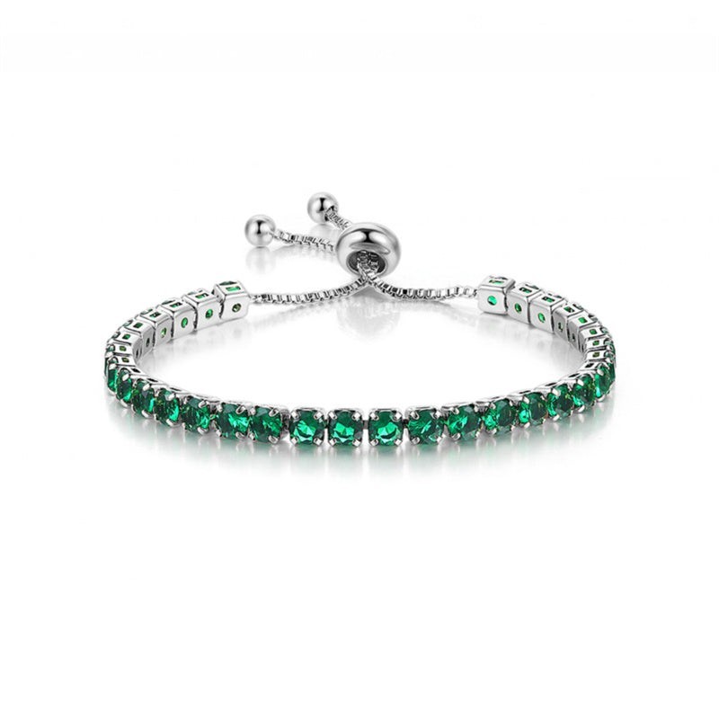 Cubic Zirconia Birthstone Tennis Bracelet in Solid Copper