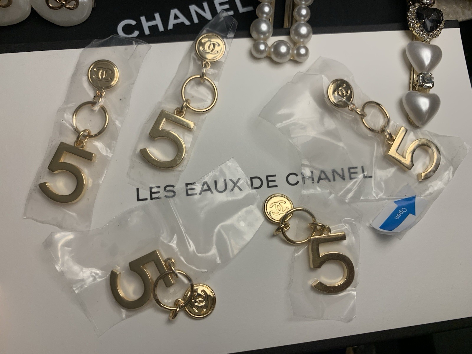 Rare (1) CHANEL Beauty 2023 VIP Gift “Chanel” Logo Gold Novelty Charm Pendant
