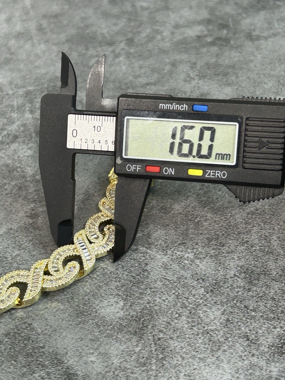 Infinity Cuban Link 7” 14k Gold Plated 16mm Bracelet w/ CZ at 66g