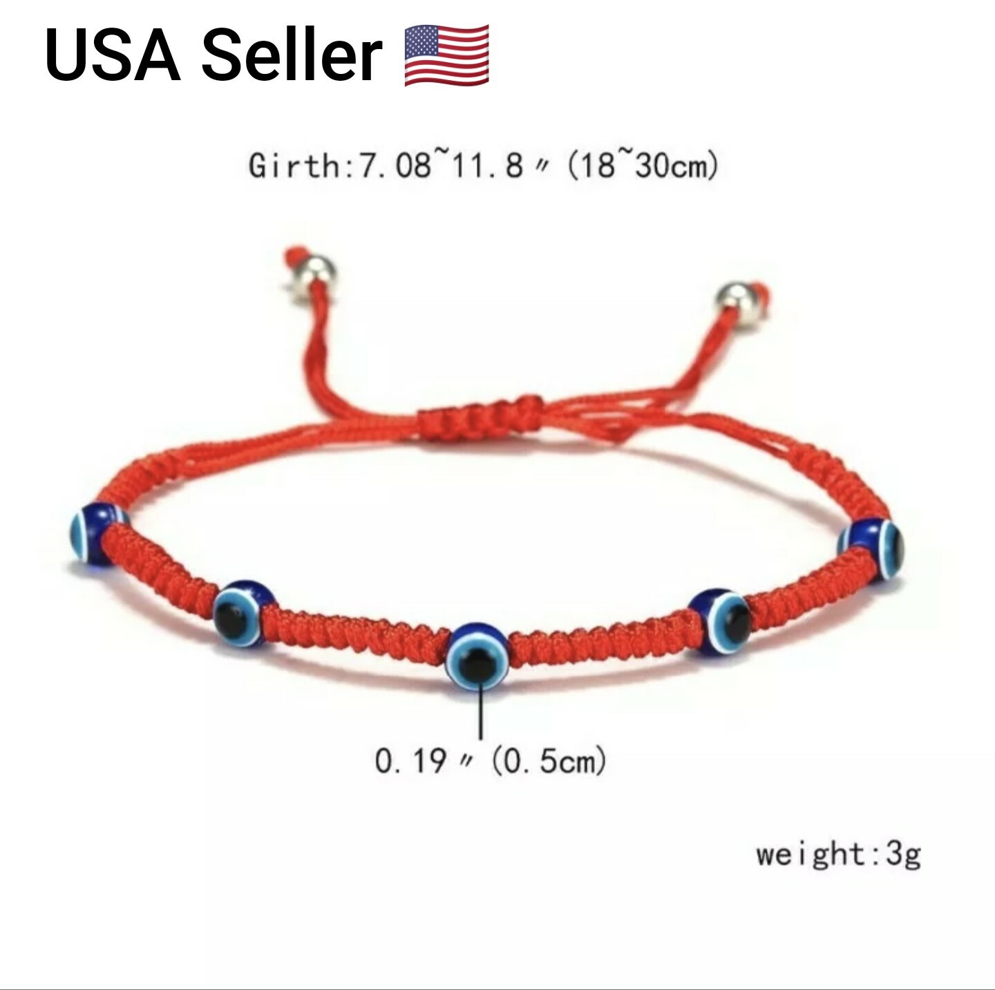 Style Hand Braided Lucky Red String Charm Bracelet Women Men Blue Evil Eye Round