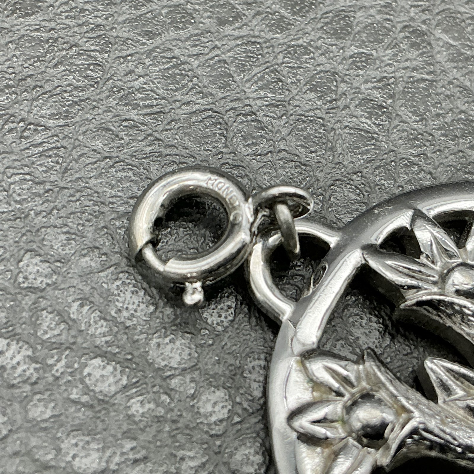 Monet Charm Silver Tone Tree Of Life Flower Round Spring Ring Pendant Jewelry