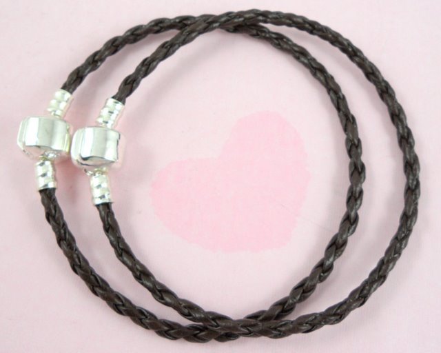 10pcs Braided Leather Charm Bracelets Fit European Bead 20cm. Choose Colours L07