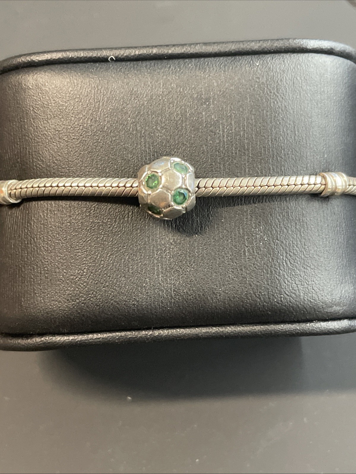 Pandora Soccer Ball Green CZ & Sterling Silver Sports Charm 790444CZN
