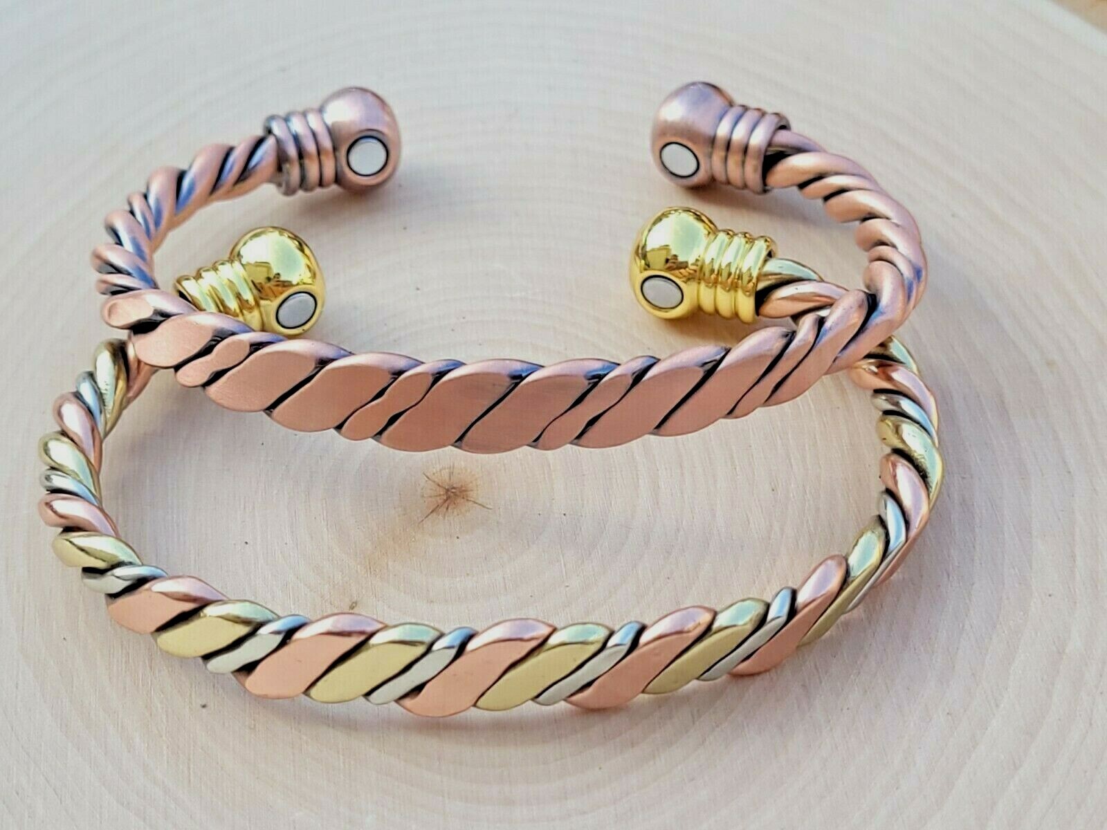 Pure Solid Copper Magnetic Bracelet Arthritis Therapy Adjustable Twisted Cuff