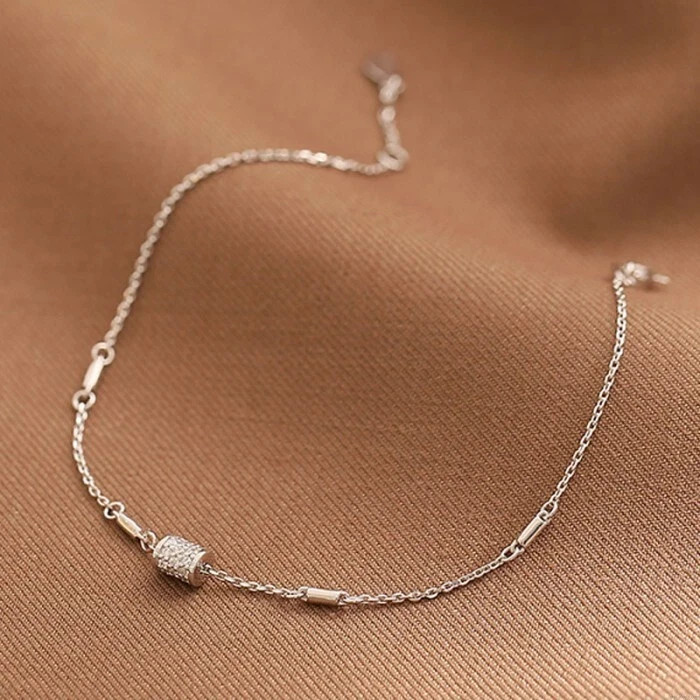 0.60 CT Round Cut Simulated Diamond Women’s Chain Bracelet 14k White Gold Plated