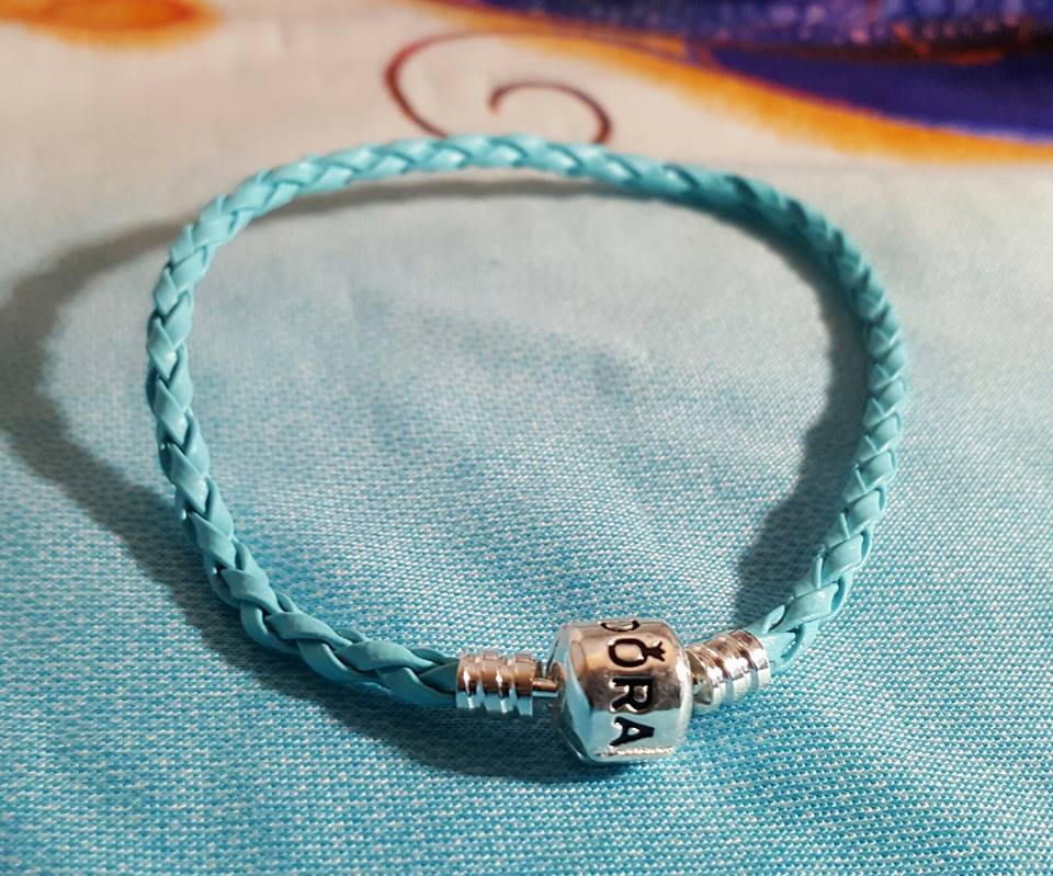 Braided Bracelet Faux Leather Fit European Charm Bead Bracelets Clasp w Logo