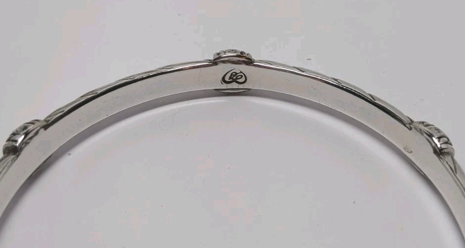 RETIRED Brighton SIERRA SCROLL braid silver Plated bangle bracelet Round