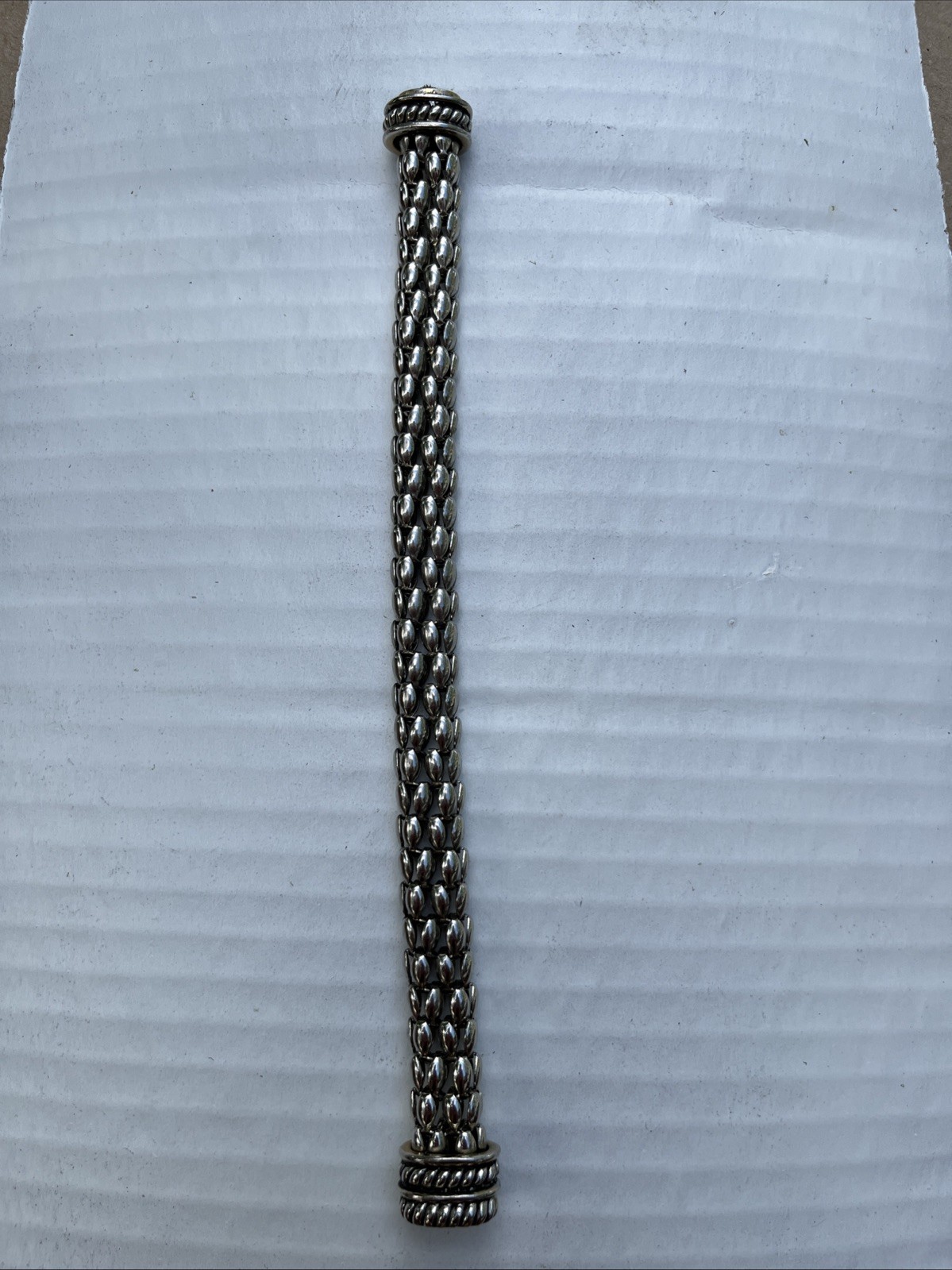 VINTAGE MESH STRONG MAGNETIC CLOSURE SILVER TONE BRACELET Luxury Look Alike