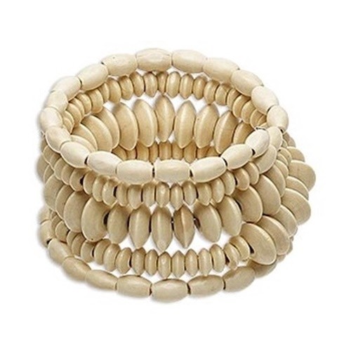 Lightweight Pagoda Tree Wood Bead Memory Bracelet 6 coils ~ Great for SUMMER!