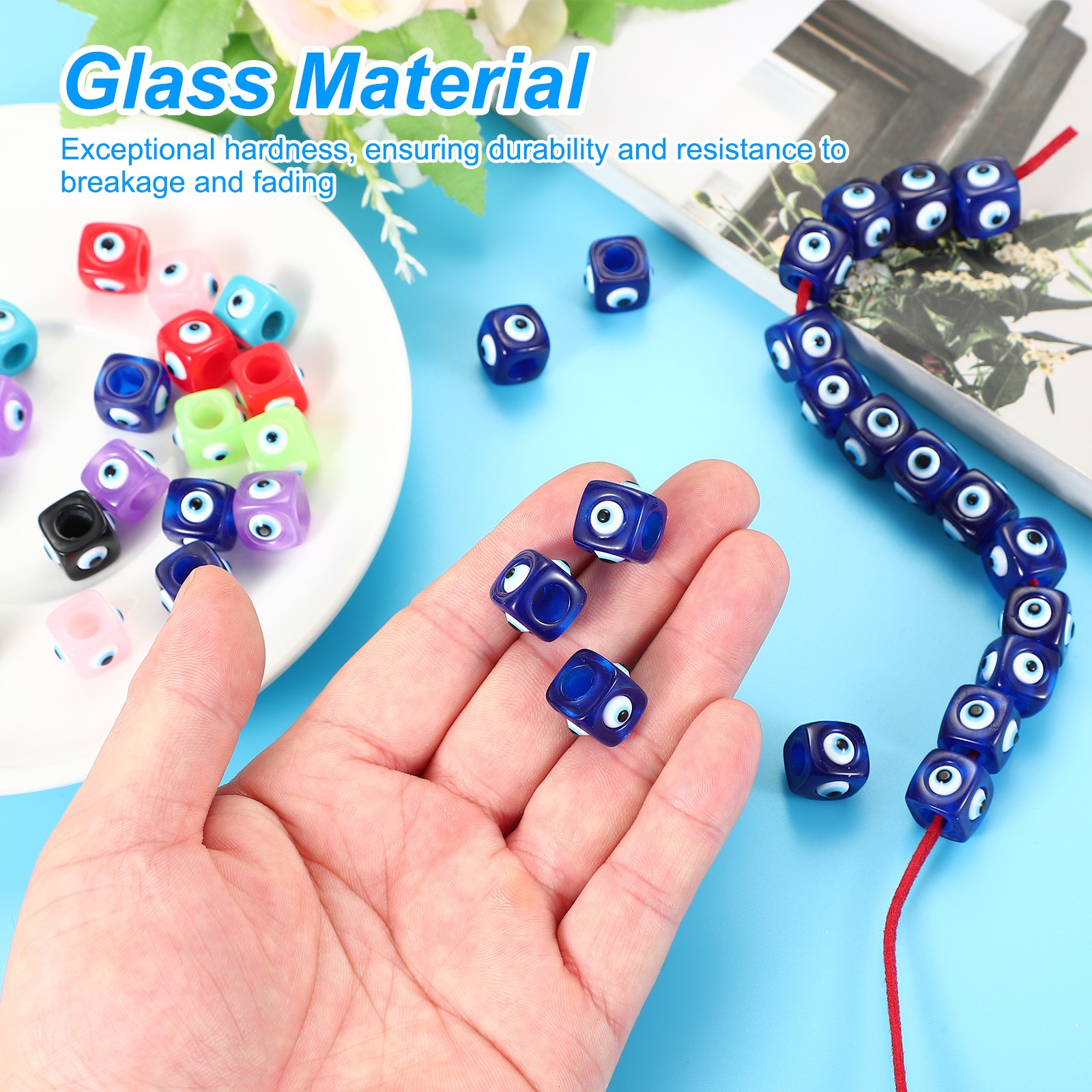 12mm Evil Eye Beads, 20 Pcs Large Hole Turkish Evil Eye Charm, Multicolor