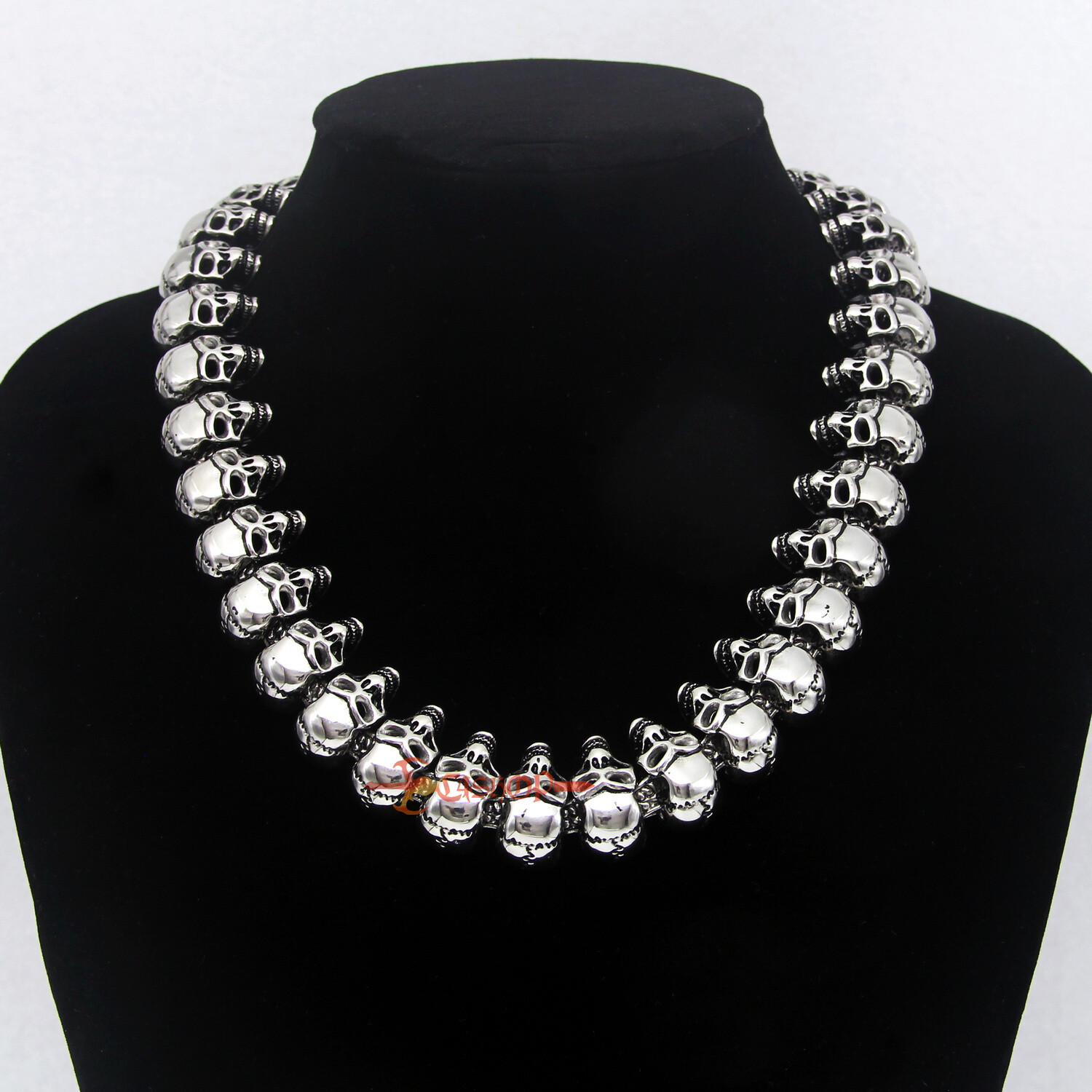 Men’s Heavy 316L Stainless Steel Skull Head Chain Necklace Gothic Biker Bracelet