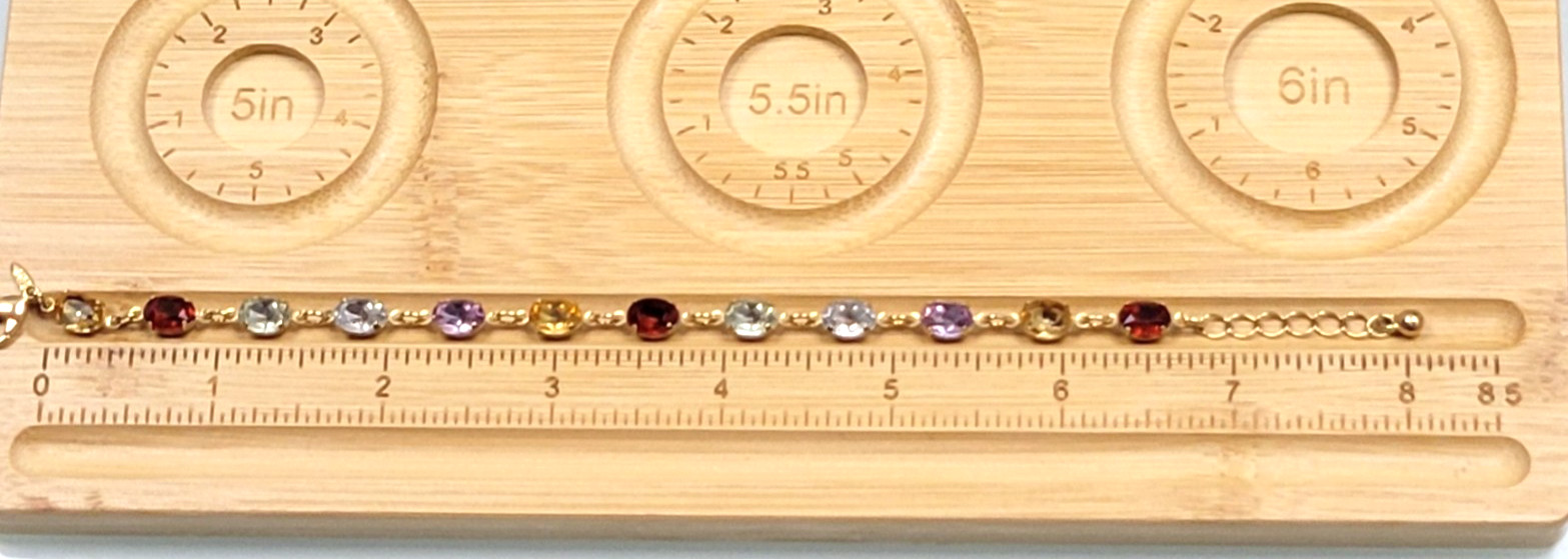 Gold Tone Multicolor Crystal Kasia Tennis Bracelet Size 7 – 8 in NIB 2010