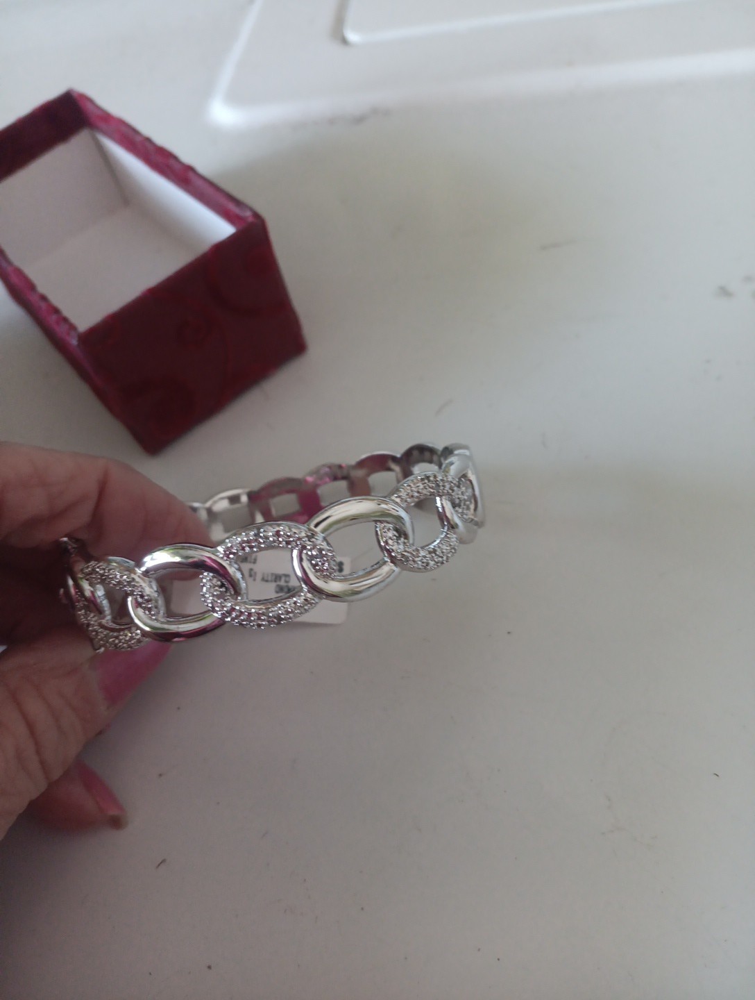 Fine Silver Plated 1/4 Carat Diamond Bracelet New With Tags Retail Price 200.00