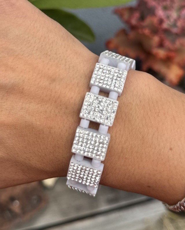 Bazo 1199 x KLUF Silver Rhinestone Bracelet charm Bracelet