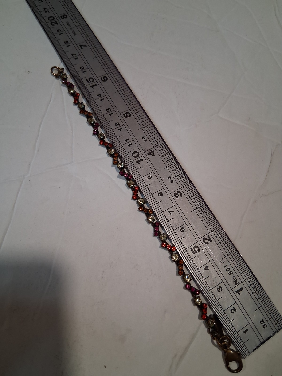 Sorrelli Rose Multi Color Tennis Bracelet Crystal 6.5 Inch Antique Gold Tone