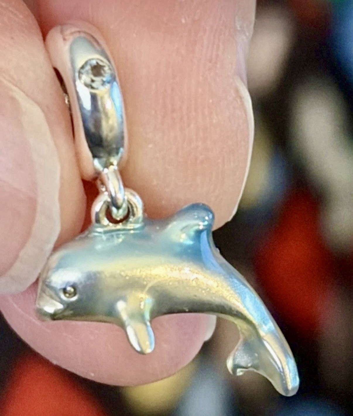Pandora Sterling Silver Shimmering Blue Dolphin Enamel Charm Bead S925 ALE
