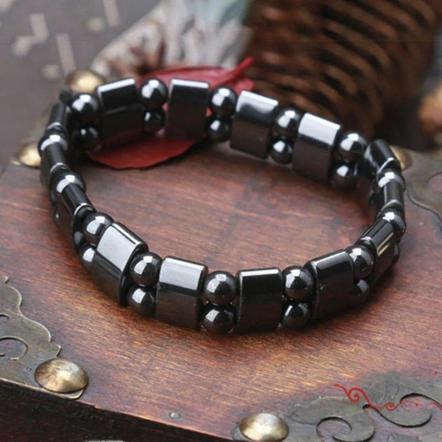 Magnetic Hematite Bracelet Pain Relief Powerfull Elastic Therapy Arthritis USA
