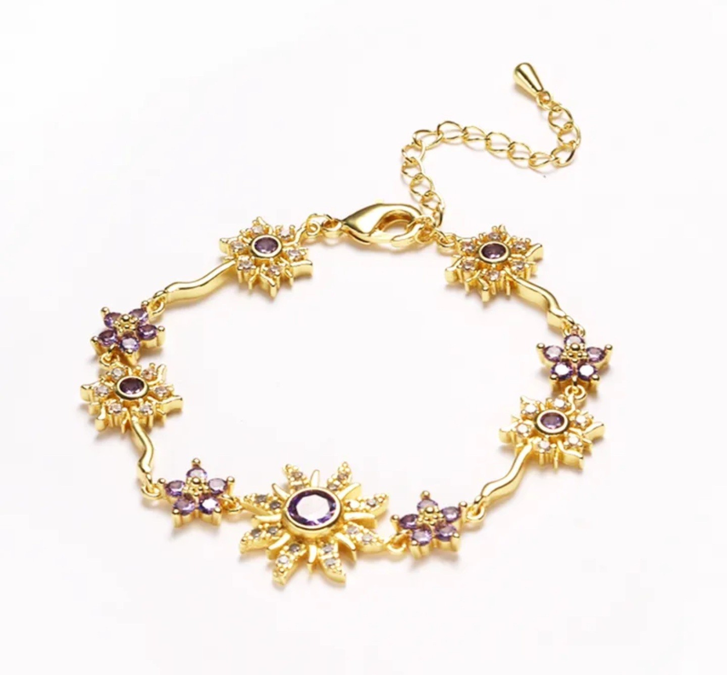 Sun Flower Bracelet,Sun Bracelet,Purple Bracelet