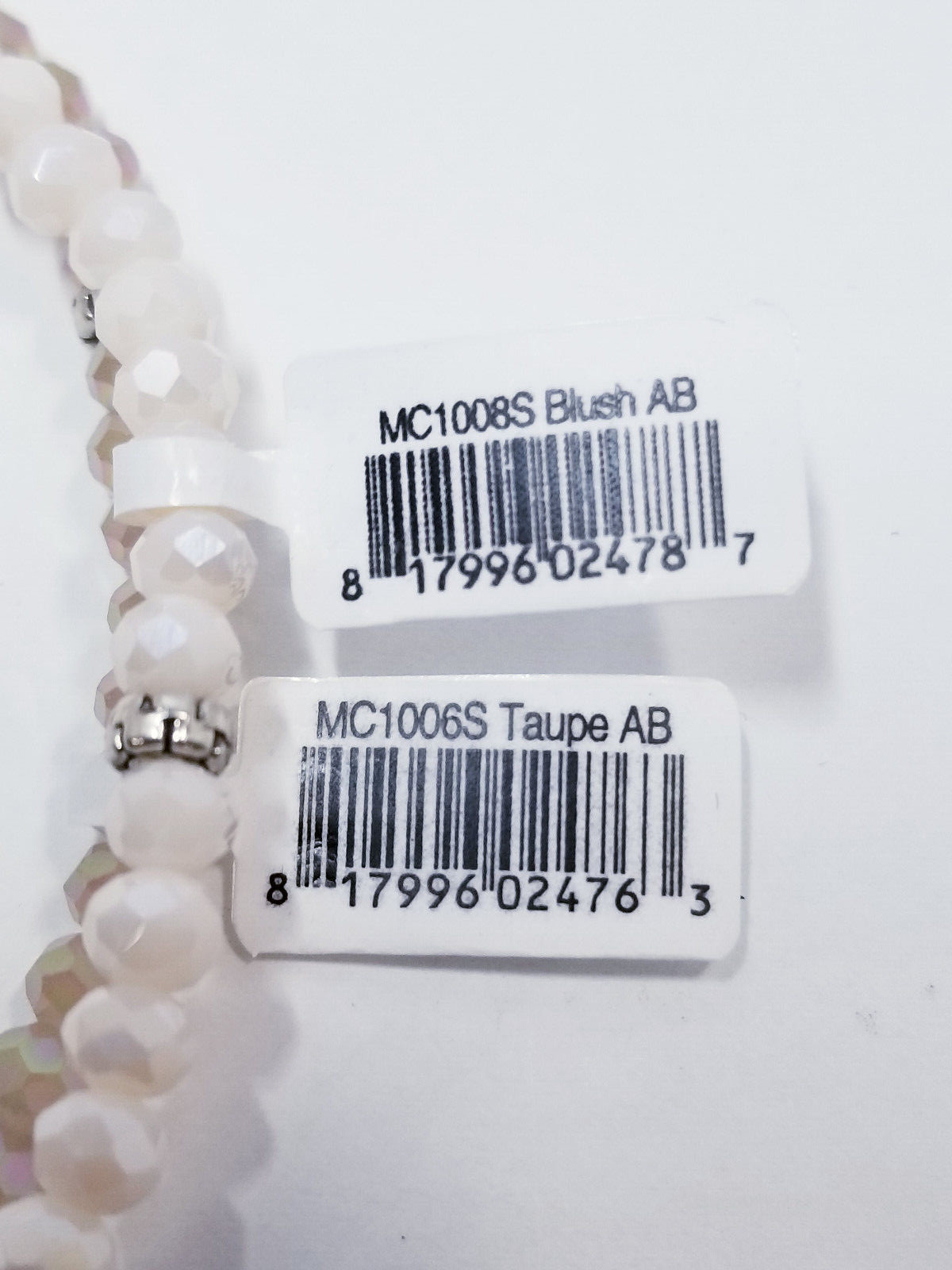 The Clothing Cove My Fun Colors Taupe & Blush Beaded Stretch Bracelets Set of 12