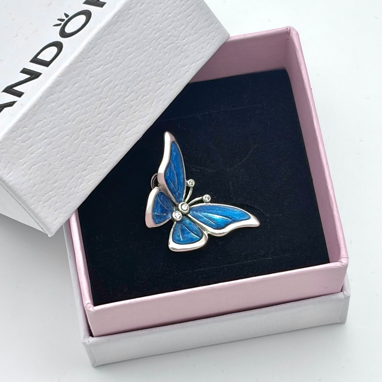 100% NEW #793747C01 PANDORA Blue Oversized Butterfly Charm WITH BOX
