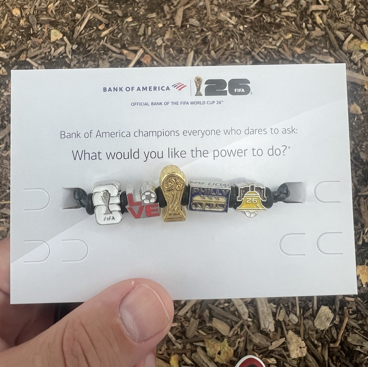 FIFA World Cup 26Beaded Cord Charm Bracelet. Limited edition. Philly edition