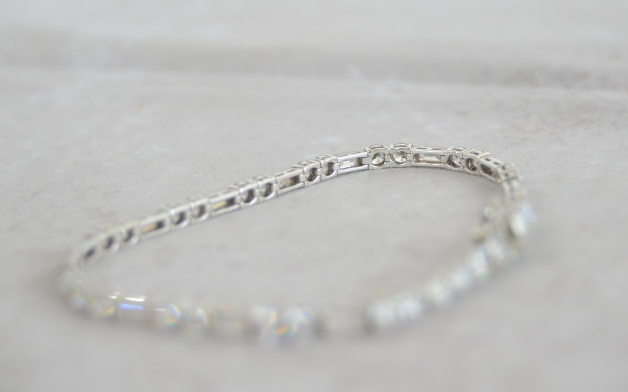QVC Diamonique Sterling Silver Tennis Bracelet Jewelry S 925 DQ CZ Korea