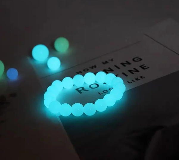 5pcs/set Luminous Stone Round Bead Bracelet Glow In The Dark Jewelry Party Gifts
