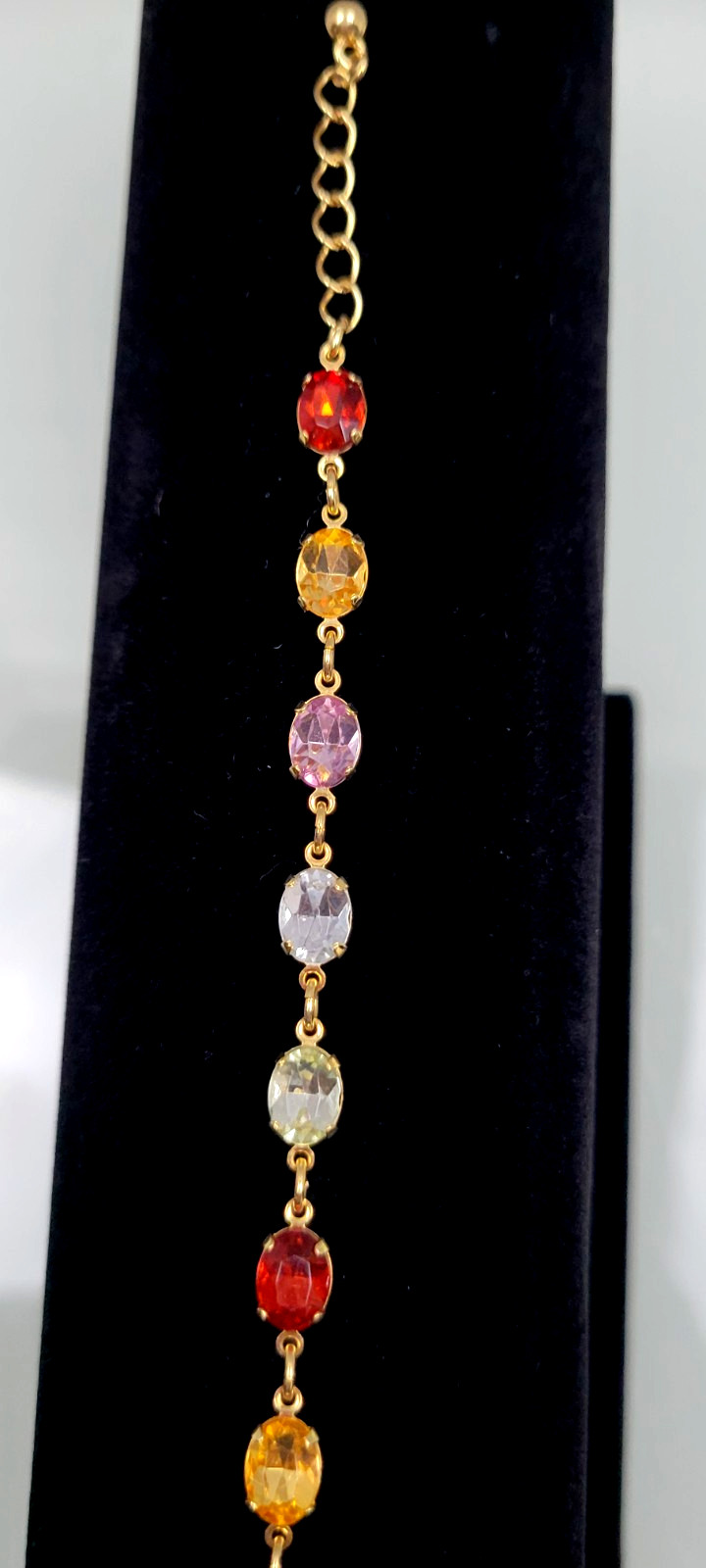 Gold Tone Multicolor Crystal Kasia Tennis Bracelet Size 7 – 8 in NIB 2010
