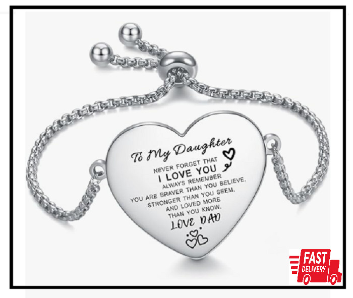 To My Daughter Bracelet Inspirational Engraved Personalized from dad