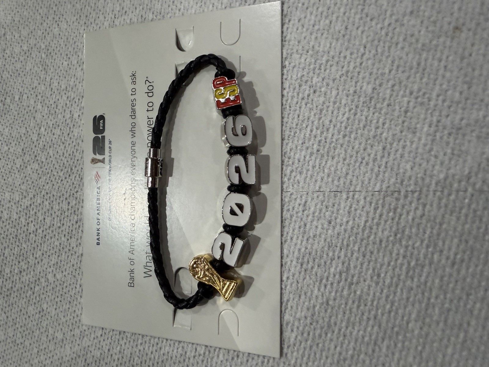 Bank of America FIFA World Cup 26 Braided Charm Bracelet Magnetic Spain