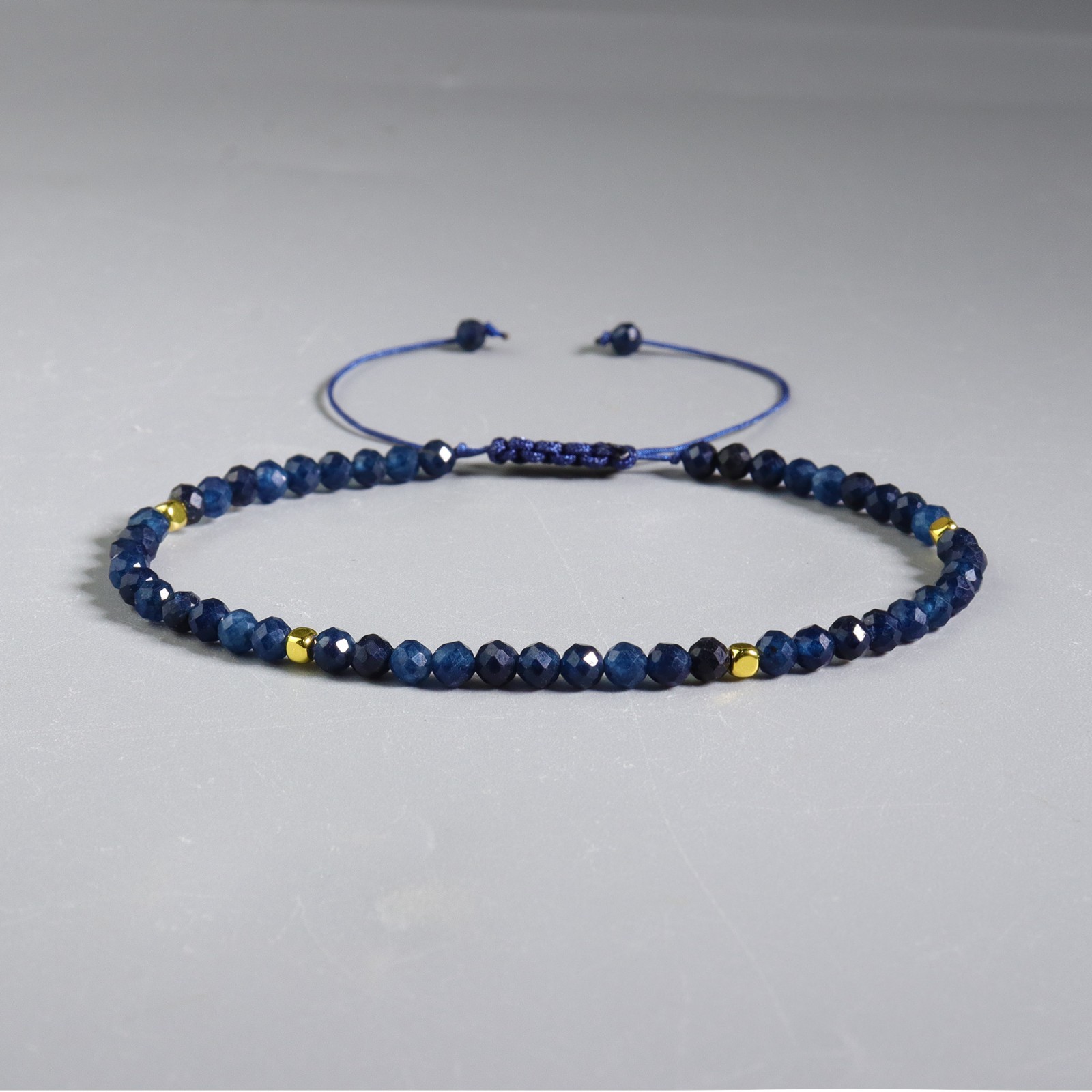 Natural Sapphire Bracelet,3mm Gemstone Crystal Dainty Minimalist Woman Gift